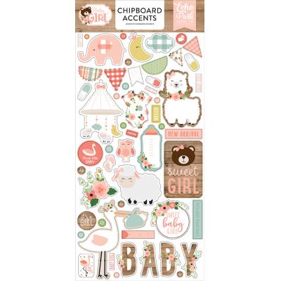 Echo Park Baby Girl Sticker - Chipboard Accents